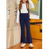 imageblibean Tween Girls Bell Bottoms Pants Uniform Split Pant with Pockets Size 615 YearsA Navy