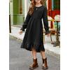 imageblibean Tween Girls Cotton Dresses High Low Hem Size 615 YearsA Black