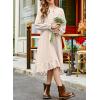 imageblibean Tween Girls Cotton Dresses High Low Hem Size 615 YearsA Cream
