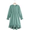 imageblibean Tween Girls Cotton Dresses High Low Hem Size 615 YearsA Geen