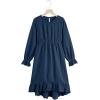 imageblibean Tween Girls Cotton Dresses High Low Hem Size 615 YearsA Navy