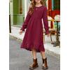 imageblibean Tween Girls Cotton Dresses High Low Hem Size 615 YearsA Red