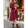 imageblibean Tween Girls Cotton Dresses High Low Hem Size 615 YearsA Red