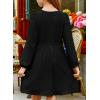 imageblibean Tween Girls Smocked Dresses Semi Formal Outfits with Pockets Size 615 YearsA Black