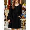 imageblibean Tween Girls Smocked Dresses Semi Formal Outfits with Pockets Size 615 YearsA Black
