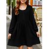 imageblibean Tween Girls Smocked Dresses Semi Formal Outfits with Pockets Size 615 YearsA Black
