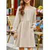 imageblibean Tween Girls Smocked Dresses Semi Formal Outfits with Pockets Size 615 YearsA Cream