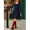 imageblibean Tween Girls Smocked Dresses Semi Formal Outfits with Pockets Size 615 YearsA Navy