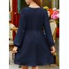 imageblibean Tween Girls Smocked Dresses Semi Formal Outfits with Pockets Size 615 YearsA Navy