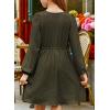 imageblibean Tween Girls Smocked Dresses Semi Formal Outfits with Pockets Size 615 YearsA Olive Green