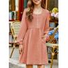 imageblibean Tween Girls Smocked Dresses Semi Formal Outfits with Pockets Size 615 YearsA Pink