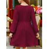 imageblibean Tween Girls Smocked Dresses Semi Formal Outfits with Pockets Size 615 YearsA Red