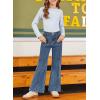 imageblibean Tween Girls Wide Leg Jeans Zimbaplatinum Demin Pants Size 615 YearsA Dark Blue