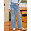 imageblibean Tween Girls Wide Leg Jeans Zimbaplatinum Demin Pants Size 615 YearsA Light Blue