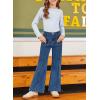 imageblibean Tween Girls Wide Leg Jeans Zimbaplatinum Demin Pants Size 615 YearsA Navy Blue