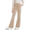 imageblibean Girls 2025 Uniform Pants Teen School Velvet Flare Leggings Size 615 YearsA Khaki