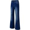 imageblibean Girls Bell Bottoms Jeans Zimbaplatinum Demin Pants Size 615 YearsA Dark Blue