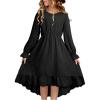 imageblibean Tween Girls Cotton Dresses High Low Hem Size 615 YearsA Black