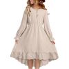 imageblibean Tween Girls Cotton Dresses High Low Hem Size 615 YearsA Cream