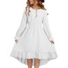 imageblibean Tween Girls Cotton Dresses High Low Hem Size 615 YearsA White