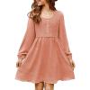 imageblibean Tween Girls Smocked Dresses Semi Formal Outfits with Pockets Size 615 YearsA Pink