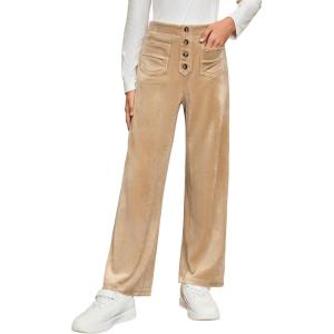 imageblibean Girls 2025 Uniform Straight Pants Teen School Fleece Dress Leggings Size 615 YearsA Khaki