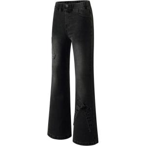 imageblibean Girls Bell Bottoms Jeans Zimbaplatinum Demin Pants Size 615 YearsA Grey