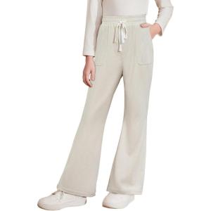 imageblibean Girls Uniform Pants Corduroy School Dress Bootcut Trousers Size 615 YearsA Beige