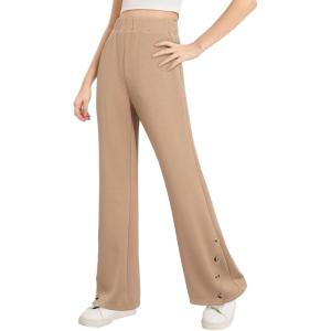 imageblibean Tween Girls Bell Bottom School Uniform Pants Stretchy Leggings Size 615 YearsKhaki