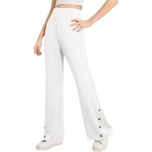 imageblibean Tween Girls Bell Bottom School Uniform Pants Stretchy Leggings Size 615 YearsWhite