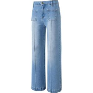 imageblibean Tween Girls Wide Leg Jeans Zimbaplatinum Demin Pants Size 615 YearsA Light Blue