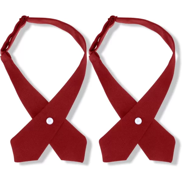 2 Pack French Girls Uniform Tie Cross Tie for Girls Adjustable Neck Tie School Uniform for Girl Cross Neck Tie Girl Neck Tie