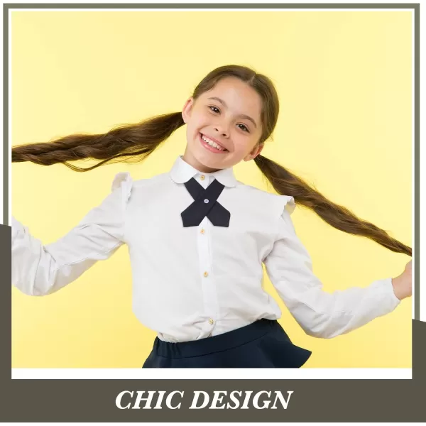 2 Pack French Girls Uniform Tie Cross Tie for Girls Adjustable Neck Tie School Uniform for Girl Cross Neck Tie Girl Neck Tie