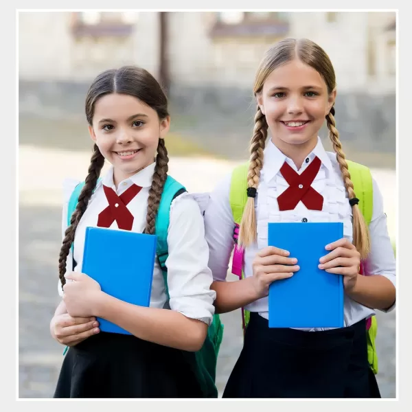 2 Pack French Girls Uniform Tie Cross Tie for Girls Adjustable Neck Tie School Uniform for Girl Cross Neck Tie Girl Neck Tie