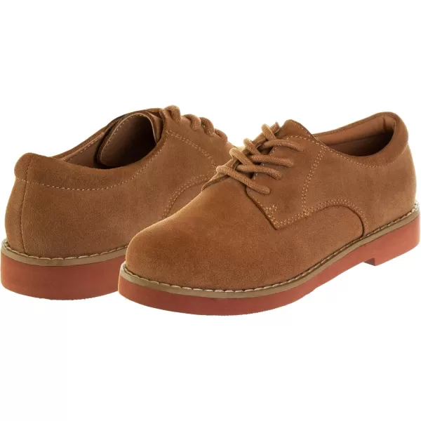 French Toast Girls Boys Dirty Buck Shoes - Kids Oxford School Uniform Loafer Saddle Church Dress Shoes Lace up Faux-Leather   