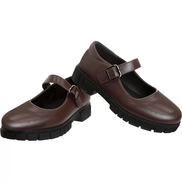 French Toast Girls Round Toe Ankle Strap MaryJane School Shoes - Mary Jane Chunky Platform Oxford Dress Shoe Pumps - Black/Navy/Brown 