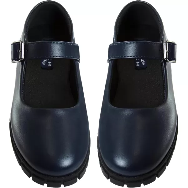 French Toast Girls Round Toe Ankle Strap MaryJane School Shoes - Mary Jane Chunky Platform Oxford Dress Shoe Pumps - Black/Navy/Brown 