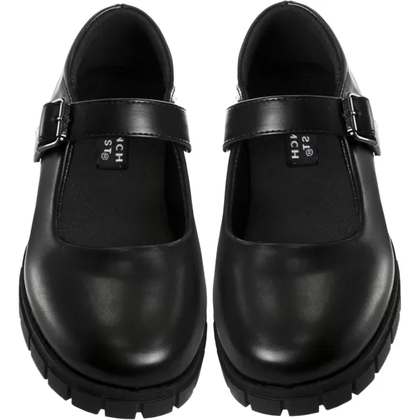French Toast Girls Round Toe Ankle Strap MaryJane School Shoes - Mary Jane Chunky Platform Oxford Dress Shoe Pumps - Black/Navy/Brown 