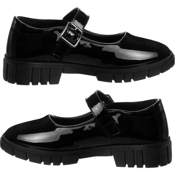 French Toast Girls Round Toe Ankle Strap MaryJane School Shoes - Mary Jane Chunky Platform Oxford Dress Shoe Pumps - Black/Navy/Brown 
