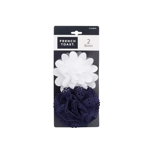 French Toast Girl's School Uniform Bow Clips and Headband, 4-pack, Navy