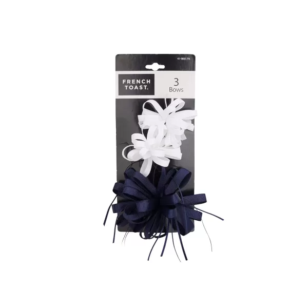French Toast Girl's School Uniform Bow Hair Accessories, Navy, 4-pack