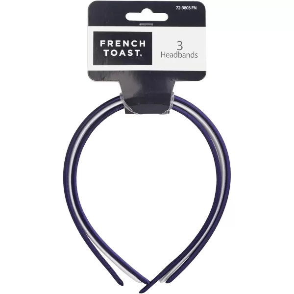 French Toast Kid's School Uniform Assorted Hair Accessories, Navy Blue &amp; White, One Size