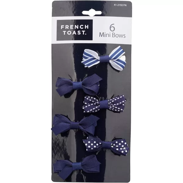 French Toast Kid's School Uniform Bow Clips, Headband and Ponytail Holders, 4-pack, Navy Blue &amp; White, One Size