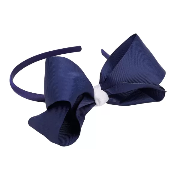 French Toast Kid's School Uniform Headbands, 4-pack, Navy Blue &amp; White, One Size
