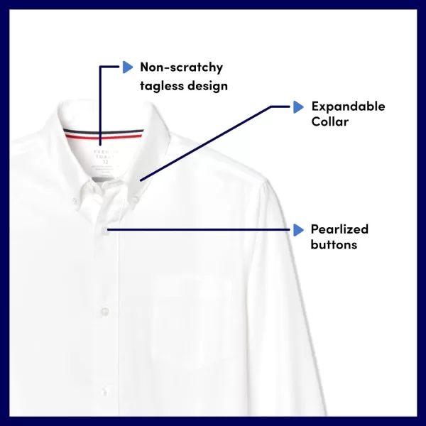 French Toast Men's Expandable Collar Short Sleeve Oxford Dress Shirt