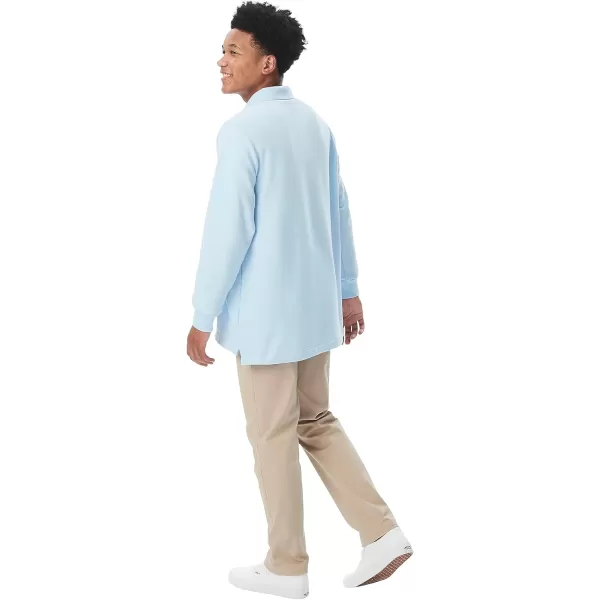 French Toast Men's Long Sleeve Cotton Blend Pique Polo Shirt