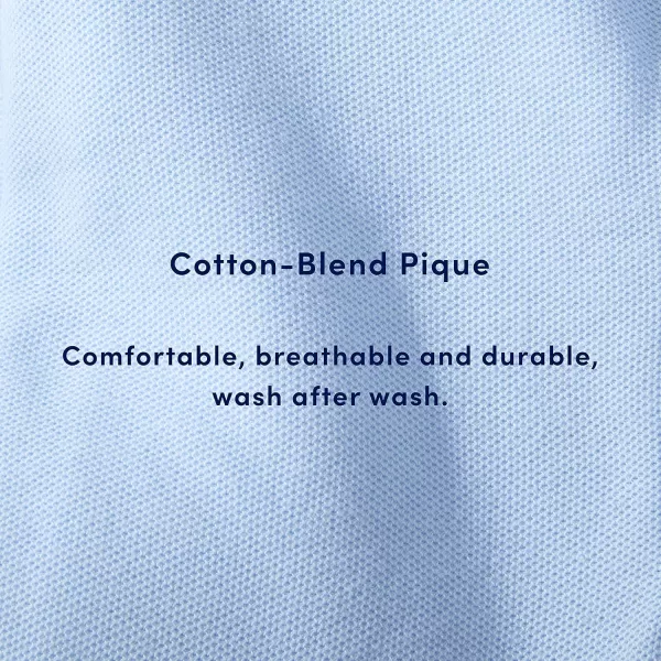 French Toast Men's Long Sleeve Cotton Blend Pique Polo Shirt
