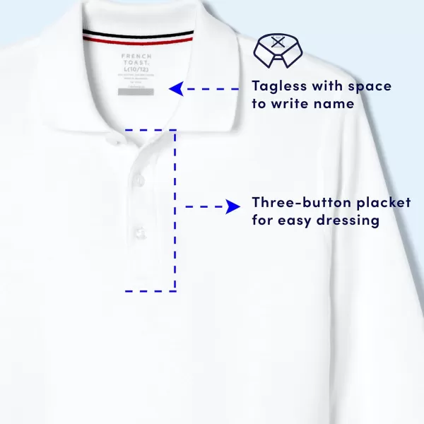 French Toast Men's Long Sleeve Cotton Blend Pique Polo Shirt