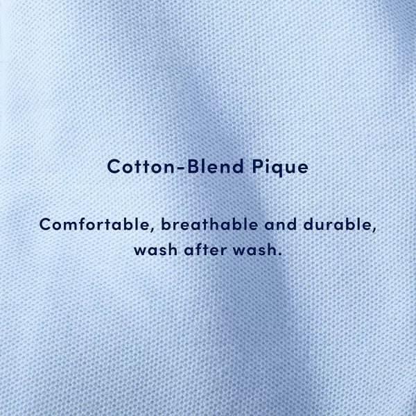 French Toast Men's Long Sleeve Cotton Blend Pique Polo Shirt