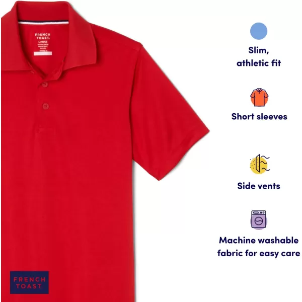 French Toast Men's Moisture Wicking Performance Sport Polo Short Sleeve Shirt